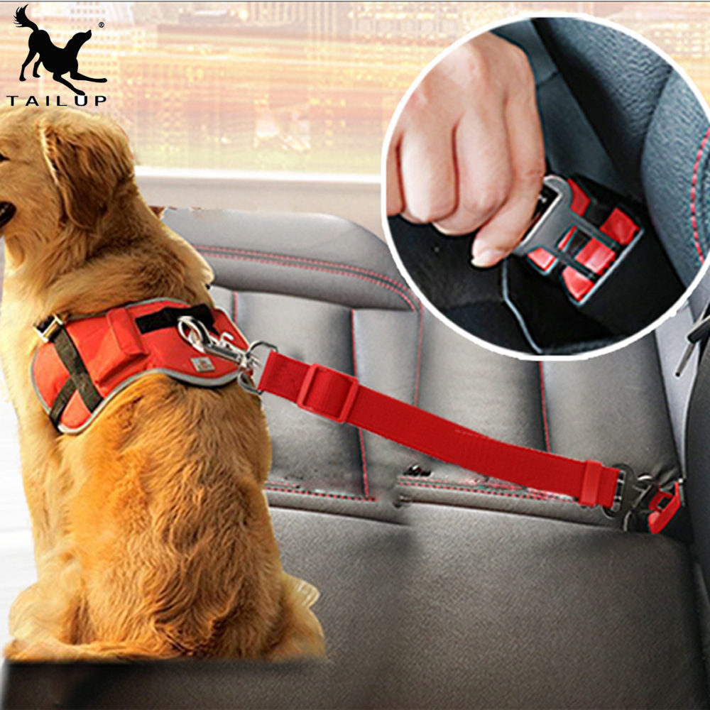 Hachikitty Dog car seat belt safety protector travel pets accessories dog leash Collar breakaway solid car harness  py0006